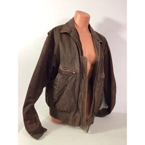 Vintage 90’s Brown Leather Jacket Womens Large